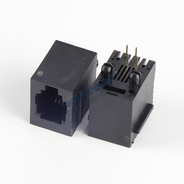 RJ11 Modular Jack Top Entry 4P4C Unshielded with Panel Stop