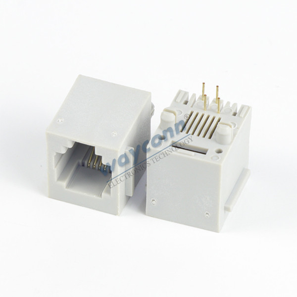 Top Entry RJ11 Modular Jack 6P4C Connector with panel stop