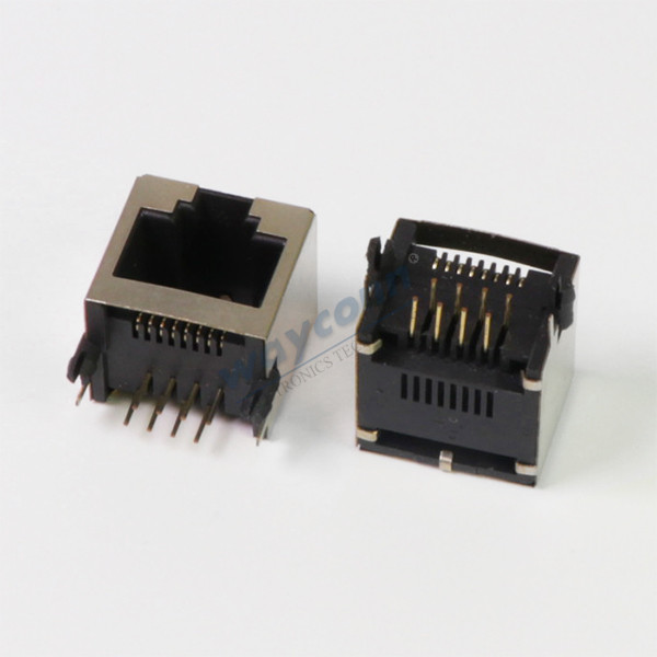 Side Entry Shielded RJ45 Female PCB Connector