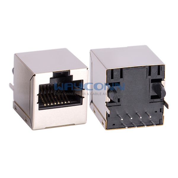 Vertical RJ45 with Magnetics, Shielded 8P8C