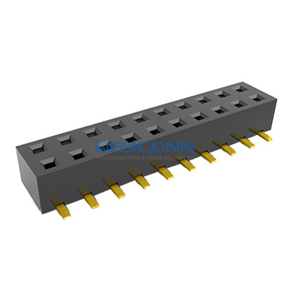 2mm Pitch Straight 2 Row SMD Female Header, H=2.8mm
