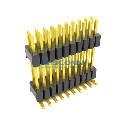 2 Row Straight SMT 1.27mm Pin Header, Elevated