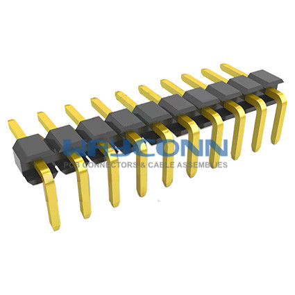 Single Row Right Angle 2mm Pin Header (Male), THM