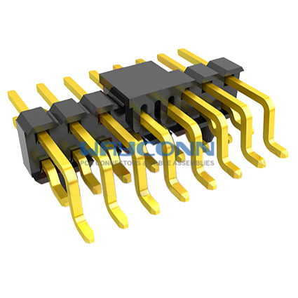 Dual Row Right Angle 2.54mm SMT/SMD Pin Header w/ Post