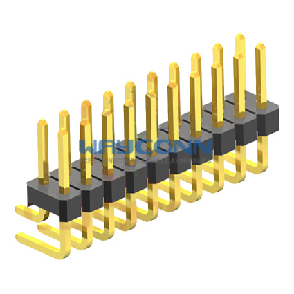 Dual Row Right Angle 2.54mm Pitch Pin Header Thru-Hole, H=1.5/2.0/3.0