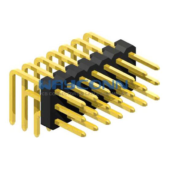 3 Row 2.54mm Pitch Pin Header, Triple, Right Angle Thru-Hole