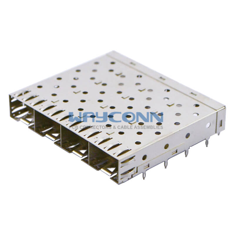1x4 SFP Cage Assembly Press Fit Termination