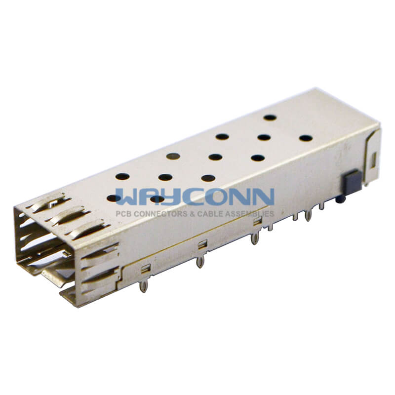 SFP 1×1 Cage Assembly, Press Fit, with EMI Springs