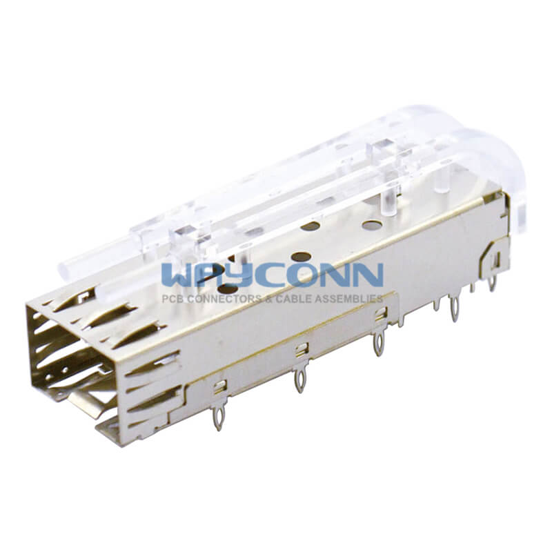 Single Port 1x1 SFP Cage Light Pipe Assembly